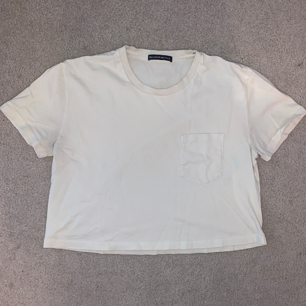 BRANDY MELVILLE YELLOW POCKET TEE